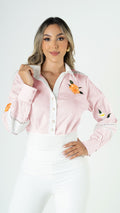 P3898 CAMISERA POPELINA ROSADO