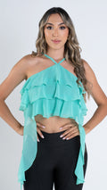 P3966 BLUSA CHIFON VERDE MENTA