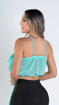P3966 BLUSA CHIFON VERDE MENTA