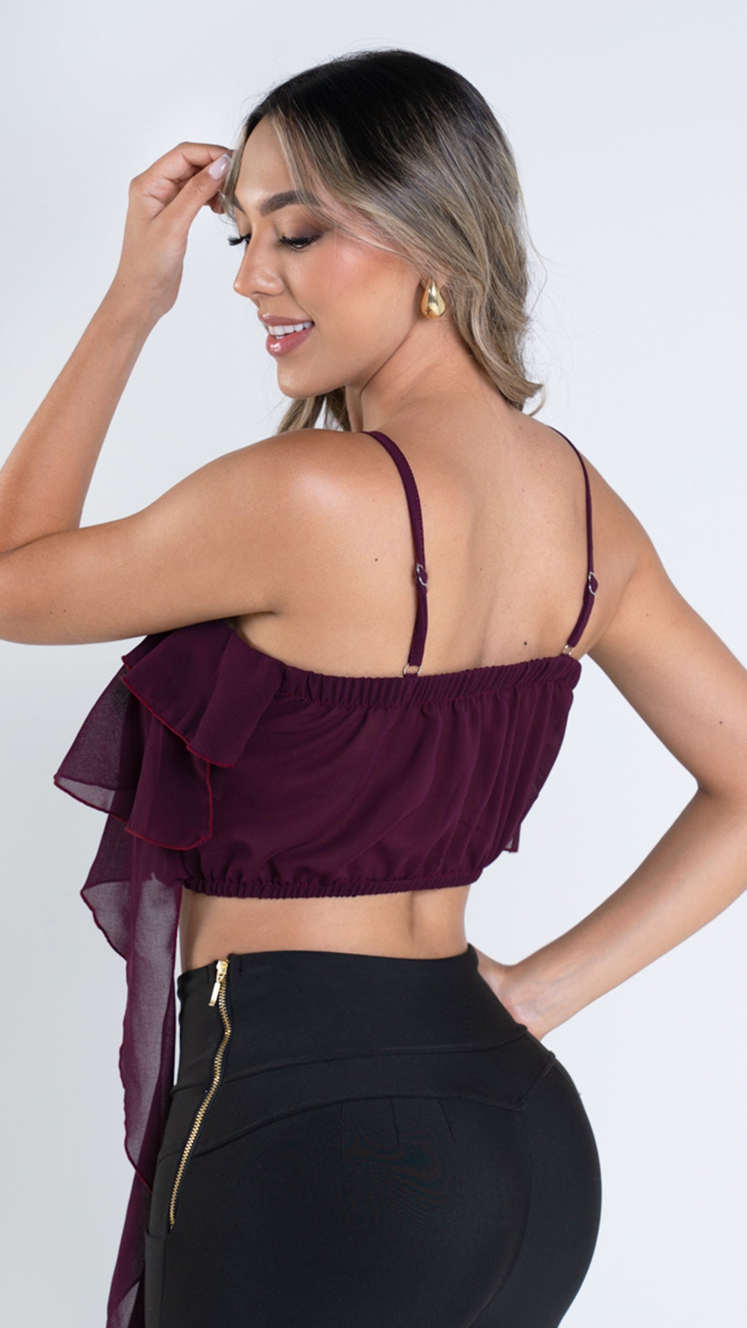 P3966 BLUSA CHIFON VINOTINTO