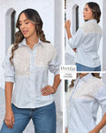 P4069 CAMISA POPELINA RAYAS AZUL