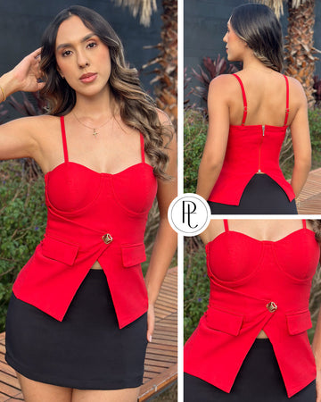 P4086 BLUSA BENGALINA ROJO
