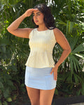 P4090 BLUSA RAYAS AMARILLO