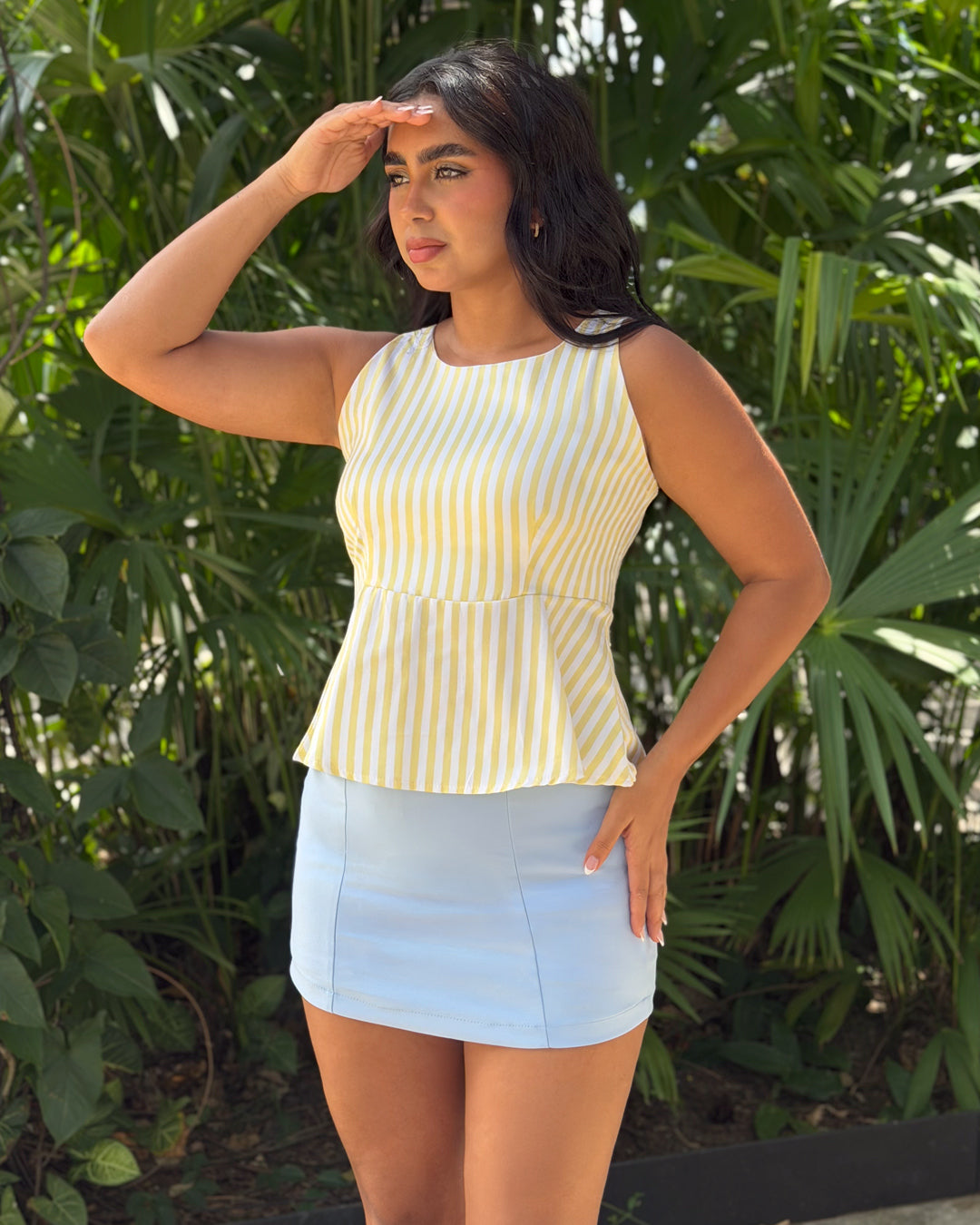P4090 BLUSA RAYAS AMARILLO