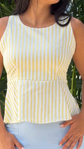 P4090 BLUSA RAYAS AMARILLO