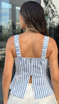 P4090 BLUSA RAYAS AZUL CLARO