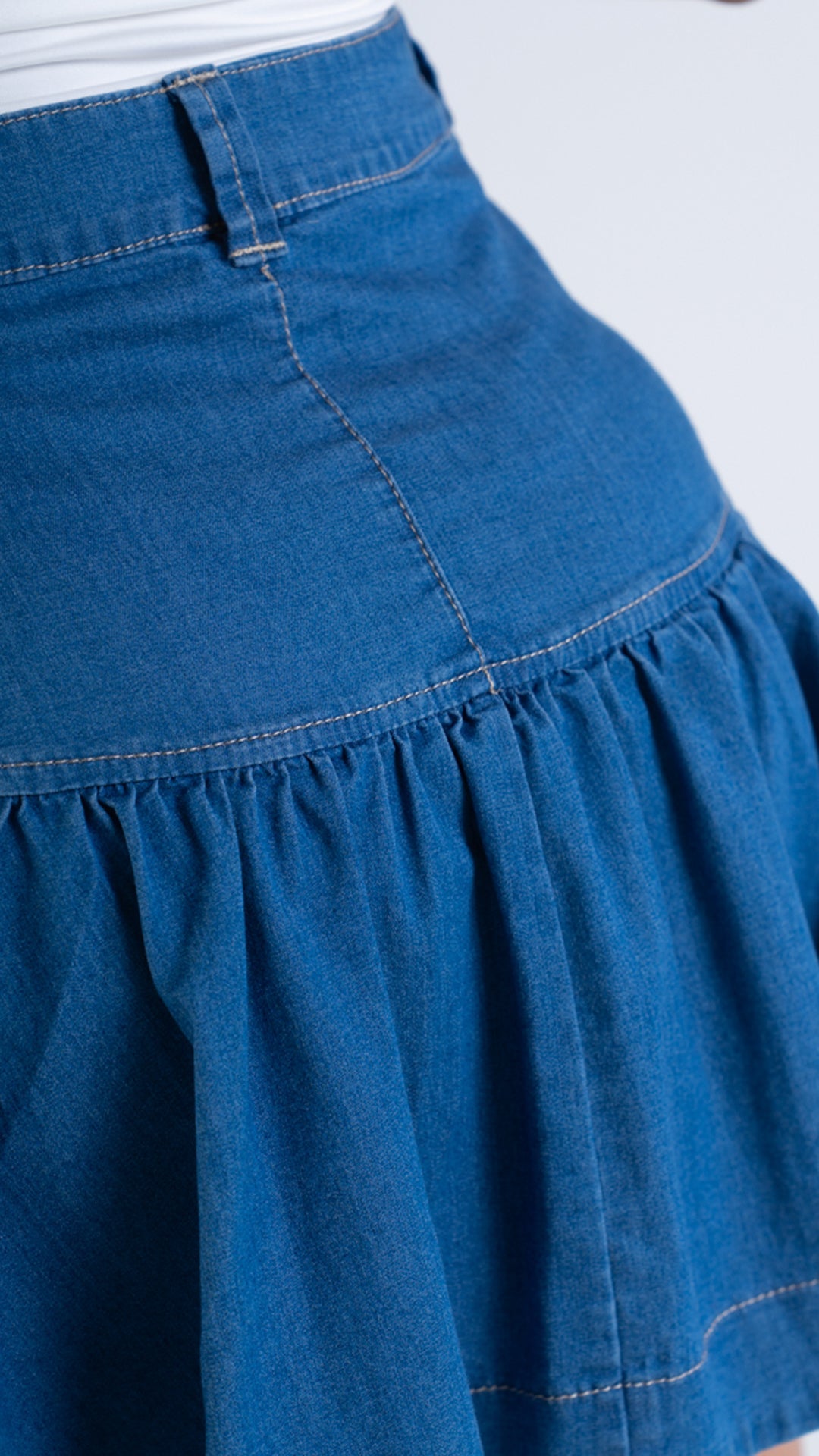 P74365 FALDA CHAMBRAY AZUL