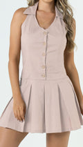 P74367 VESTIDO LINO CAMEL