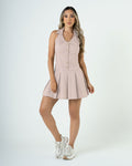 P74367 VESTIDO LINO CAMEL