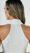 P74367 VESTIDO LINO MARFIL