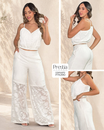 P74390 CONJUNTO CHIFON MARFIL