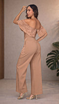 P74409 CONJUNTO LINO BORDADO KAKI