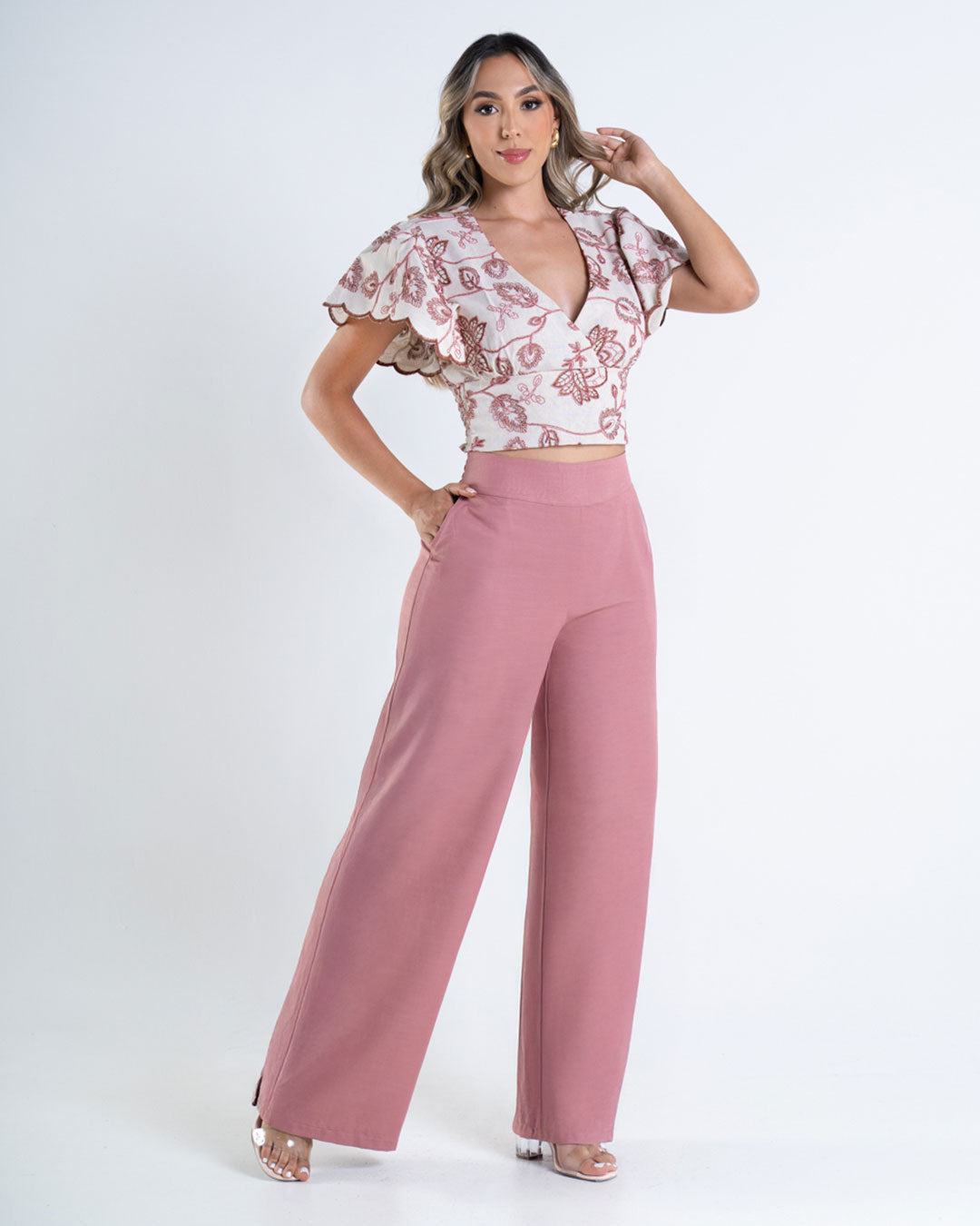 P74412 CONJUNTO LINO PALO DE ROSA