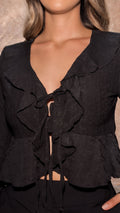P74433 CONJUNTO TELA DE PUNTO CRAQUELADA NEGRO