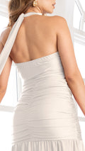 P74508 VESTIDO LICRA DESTELLANTE MARFIL