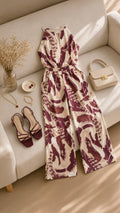 P74529 CONJUNTO LINO POLIESTER CAMEL VINOTINTO