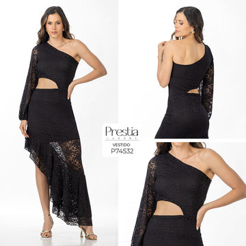 P74532 VESTIDO BLONDA NEGRO