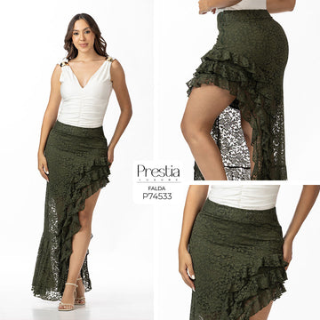 P74533 FALDA BLONDA VERDE MILITAR