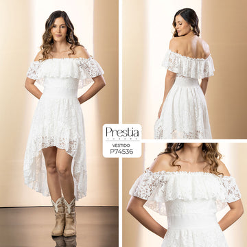 P74536 VESTIDO BLONDA MARFIL