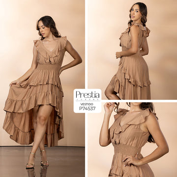 P74537 VESTIDO CHALIS CAMEL