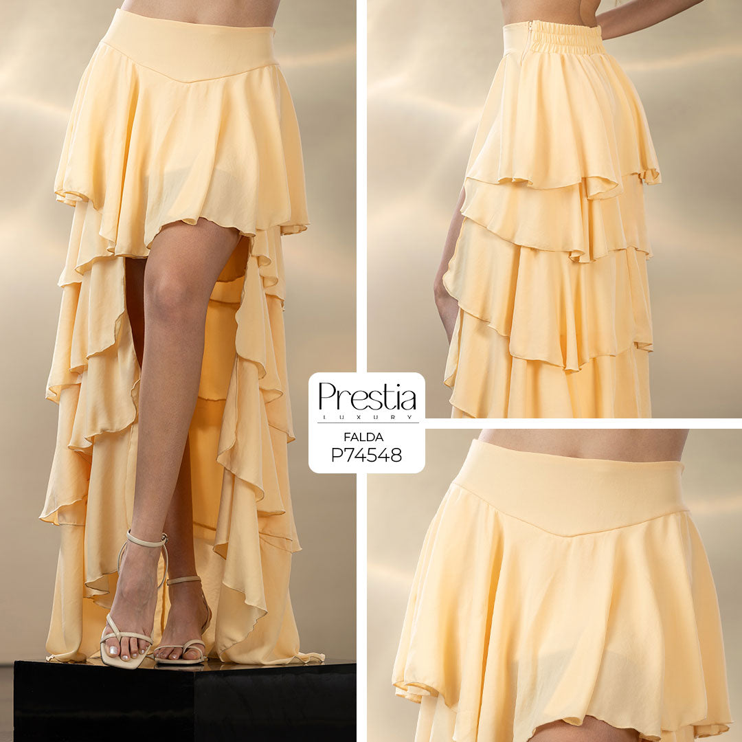 P74548 FALDA CHIFON AMARILLO