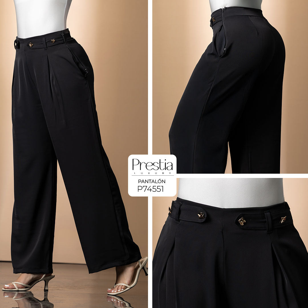 P74551 PANTALON FLOW NEGRO