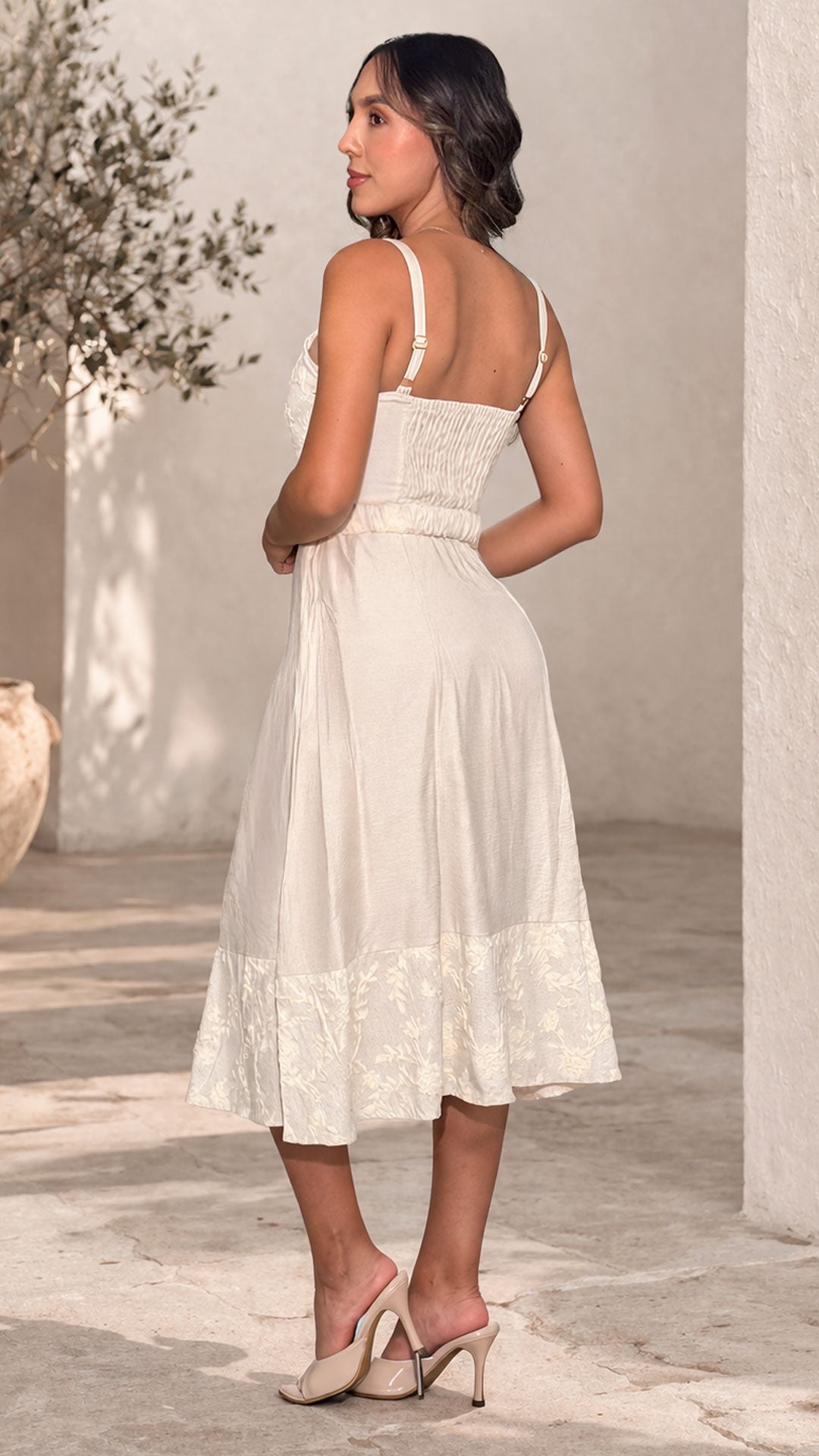 P74557 VESTIDO LINO POLIETER CAMEL