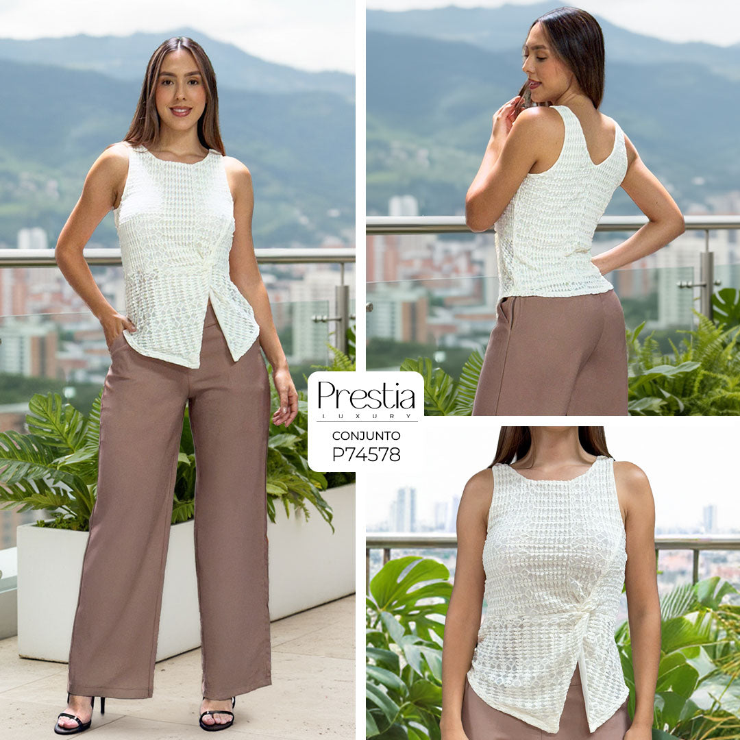 P74578 CONJUNTO BLONDA MARFIL