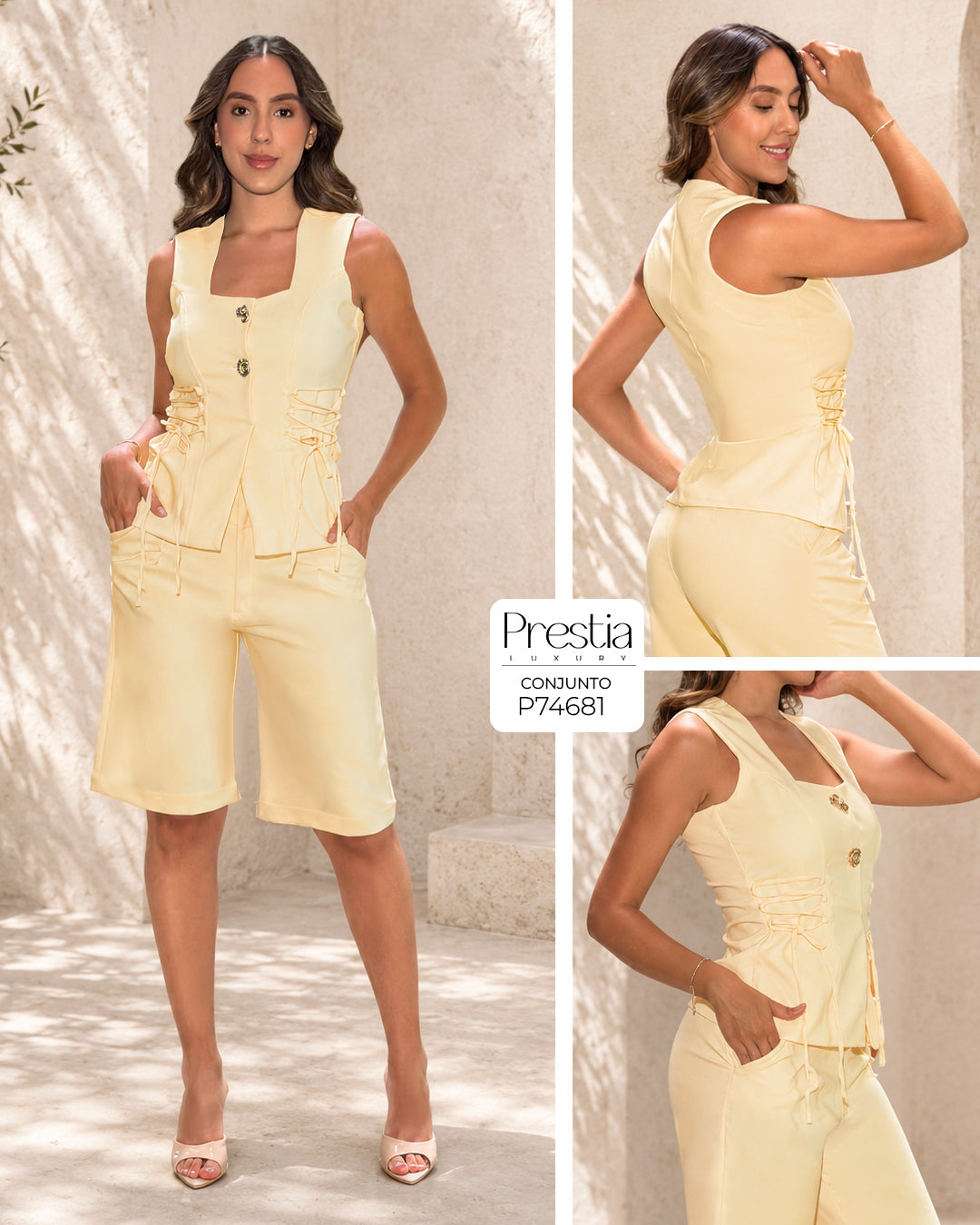 P74681 CONJUNTO NOCHES DE VIENA AMARILLO