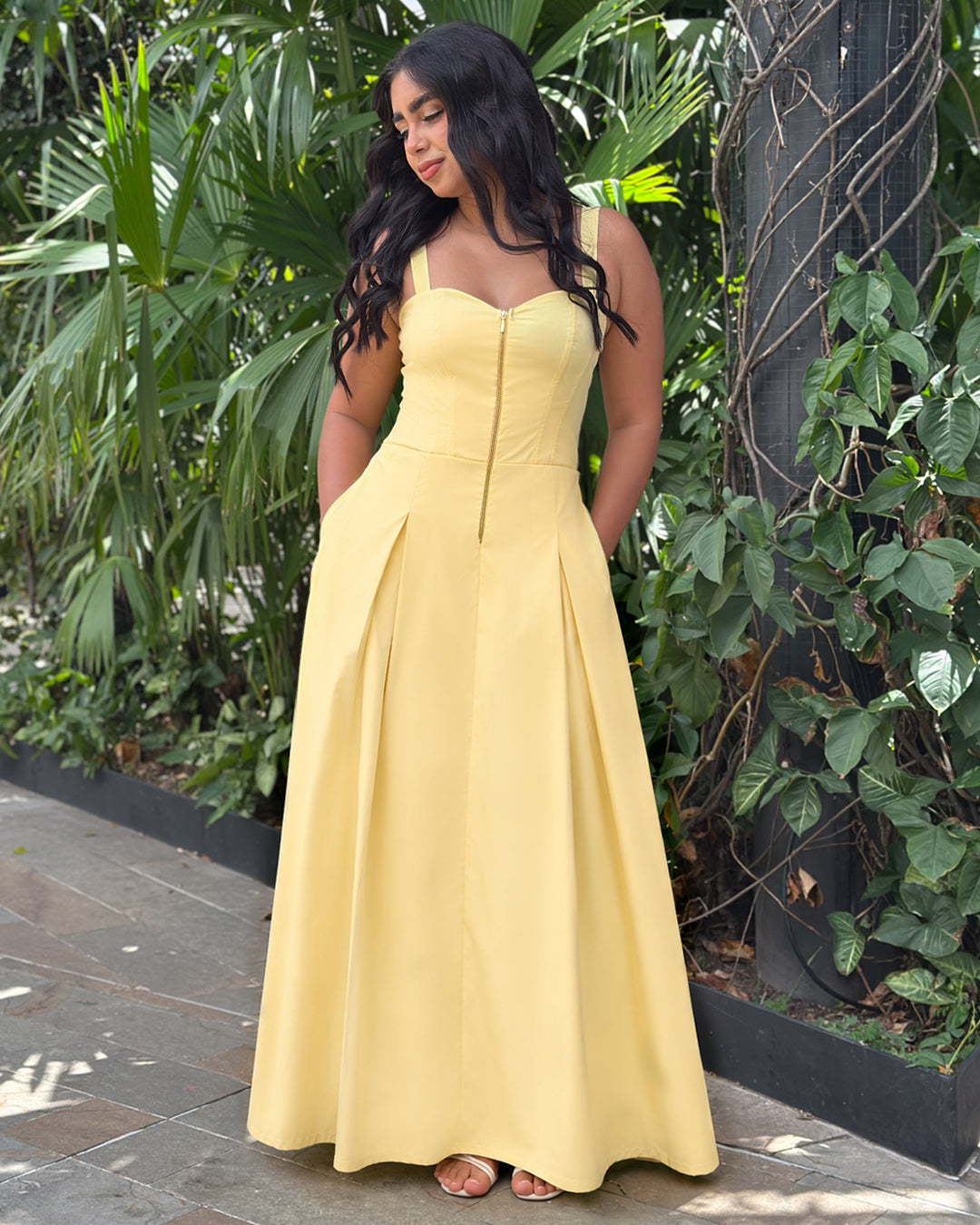 P74706 VESTIDO POPELINA AMARILLO