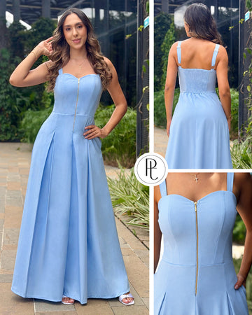 P74706 VESTIDO POPELINA AZUL