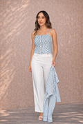 P4064 DUO CAMISA CHALIS RAYAS AZUL CLARO