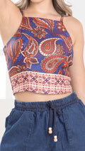 P3956 BLUSA BENGALINA ESTAMPADA MORADO