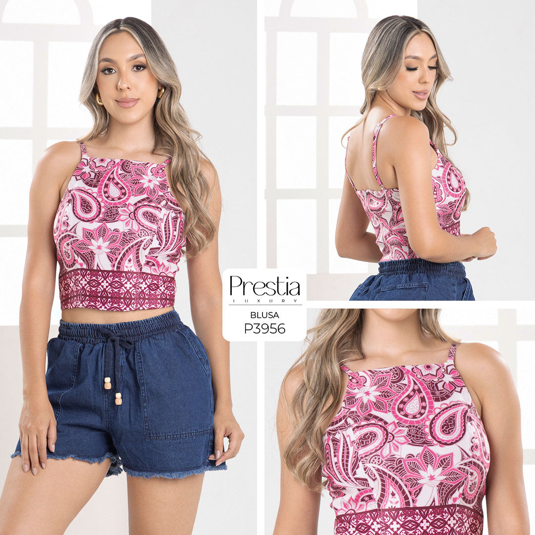 P3956 BLUSA BENGALINA ESTAMPADA VINOTINTO