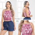 P3956 BLUSA BENGALINA ESTAMPADA VINOTINTO