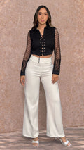 P3958 BLUSA GUIPURE NEGRO