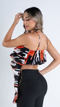 P3969 BLUSA CHALIS ESTAMPADO NARANJA