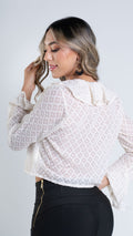 P3971 BLUSA CHIFON CREMA