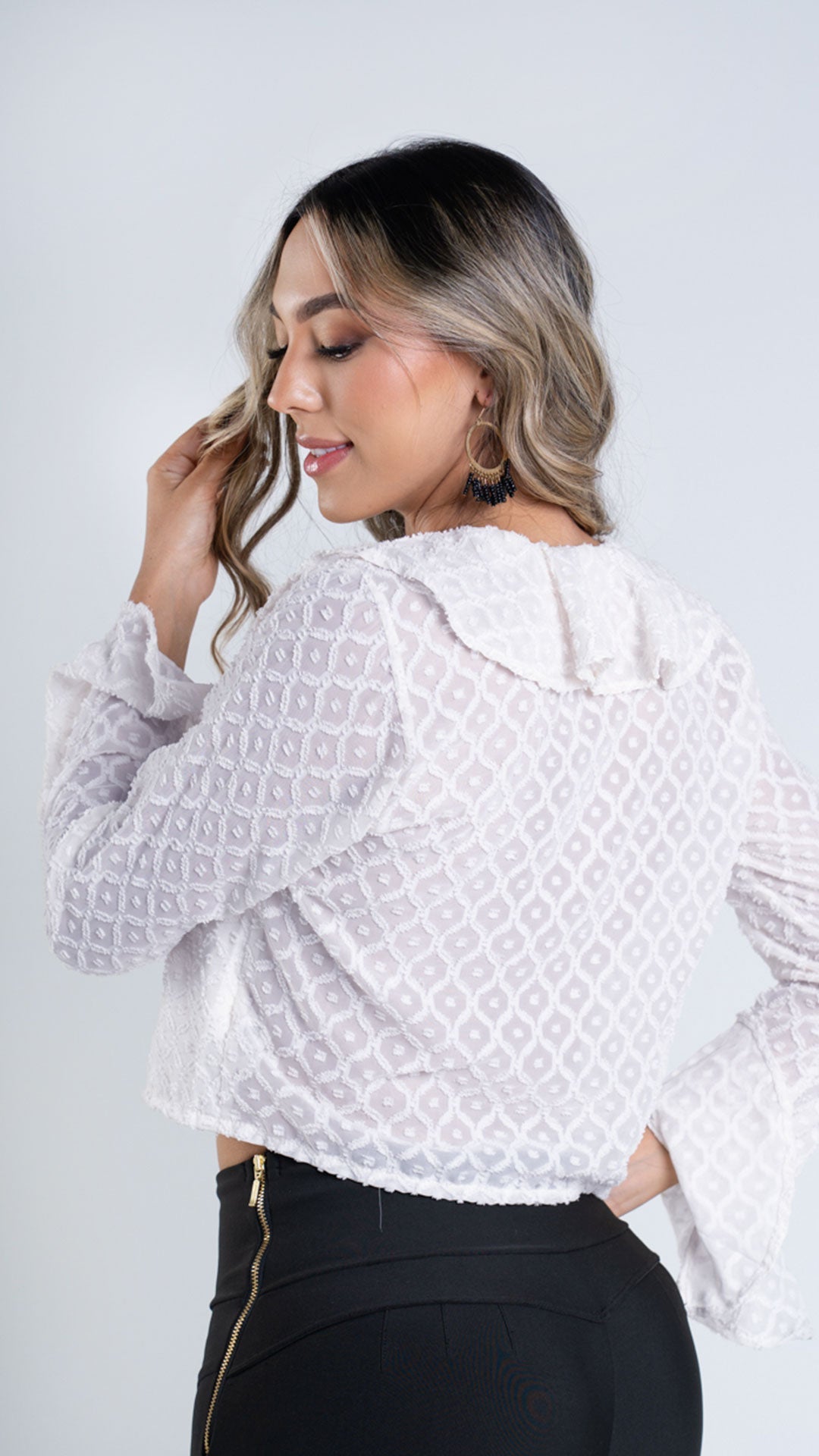 P3971 BLUSA CHIFON MARFIL