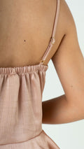 P3975 BLUSA SATIN CRAQUELADO MOKA