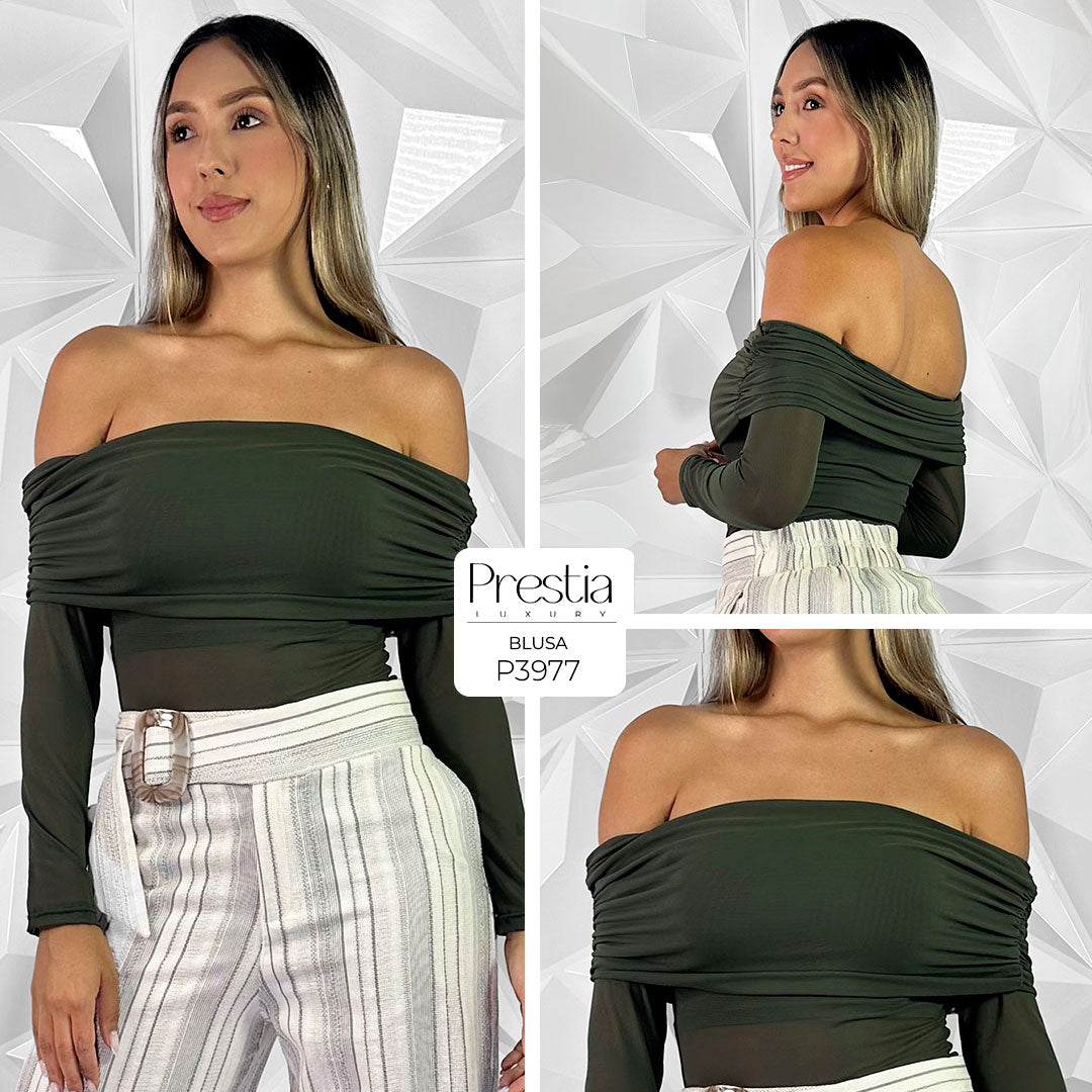 P3977 BLUSA MAYA TEX VERDE MILITAR