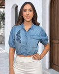 P3978 CAMISA CHAMBRAY AZUL