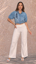 P3978 CAMISA CHAMBRAY AZUL