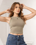 P3986 BLUSA BASICA POLIESTER VERDE PISTACHO