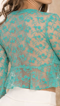 P3988 BLUSA MALLA BORDADA VERDE JADE