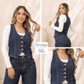 P3989 CHALECO INDIGO GEOMETRIC AZUL