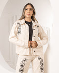 P3998 CHAQUETA DRILL CREMA