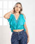 P4002 BLUSA CHALIS VERDE