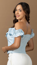 P4012 BLUSA POPELINA AZUL CELESTE