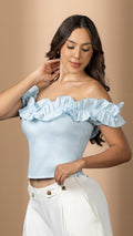 P4012 BLUSA POPELINA AZUL CELESTE
